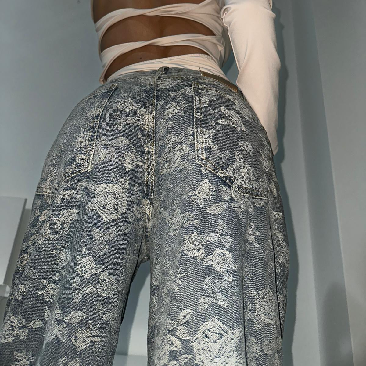 DENIM RICAMO ROSE
